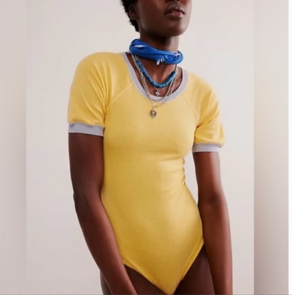 Free People Intimately Lazy Daisy Bodysuit in Yellow
